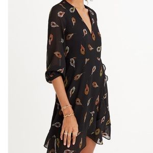 Poppy feather print dress